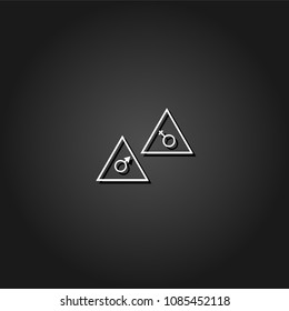 Floor signs icon flat. Simple White pictogram on black background with shadow. Vector illustration symbol