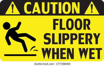 Caution Slipping Hazard Symbol Vector Illustration Stock Vector ...