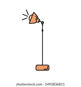 Stehleuchte Uplighter Kontur gefüllt Stil. Vektorillustration Design