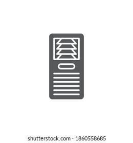 Floor standing air conditioner icon, color, line, outline vector sign, linear style pictogram isolated on white. Symbol, logo illustration. Editable stroke. Pixel perfect