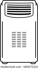 Floor standing air conditioner. Vector outline illustration.