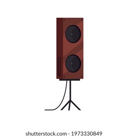 Floor standing loudspeaker flat icon on white background vector illustration