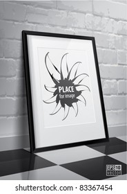 Floor standing picture frame sample for design portfolio presentation. Eps10 vector
