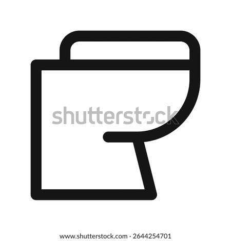 Floor standing wc UI icon, floor standing toilet simple line user interface vector symbol