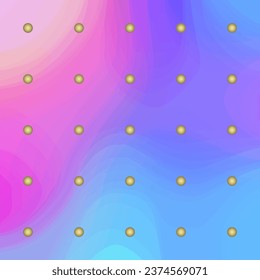 Floor tile decor. Blue and pink color combination background with golden dots. From floor tile decor set.