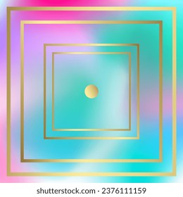 Bodenfliesen-Dekor. Blau, Rosa, Türkis, Lila, violetter Farbkombination Hintergrund mit goldenen Linien. Aus Bodenfliesen.