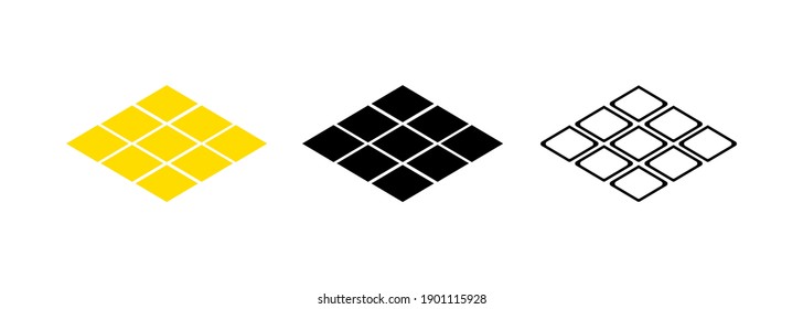 Floor tile icon. Tiles vector icon architecture and construction.