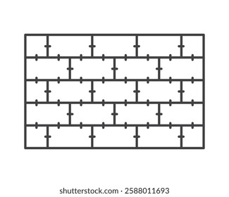 Floor tile outline icon after laying isolated on white background. Wall tile pattern, simple shape. Vector illustration