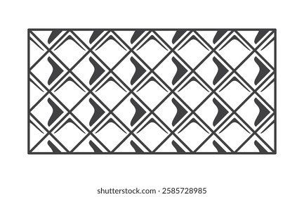 Floor tile outline icon isolated on white background. Wall tile pattern with texture, simple shape. Vector illustration