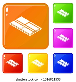 Floor tiles icons set collection vector 6 color isolated on white background