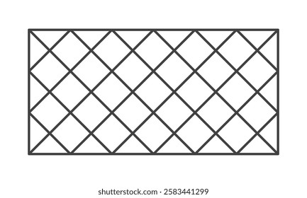 Floor tiles outline icon isolated on white background. Wall tile pattern simple shape. Vector illustration