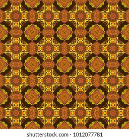 Floor tiles, porcelain ceramic tile, geometric seamless pattern for surface and floor, marble floor tiles. Vector abstract background in orange, gray and brown colors.