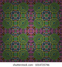 Floor tiles, porcelain ceramic tile, geometric seamless pattern for surface and floor, marble floor tiles. Vector abstract background in blue, orange and green colors.