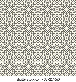 Floor tiles - seamless vintage pattern with quatrefoils. Seamless vector background. Plain colors - easy to recolor.