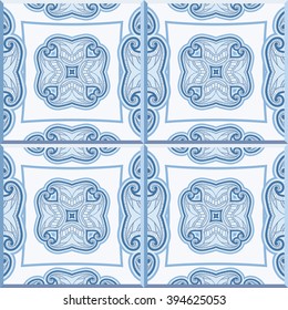 Floor tiles - seamless vintage pattern with cement tiles. Seamless vector  background. Vector illustration.