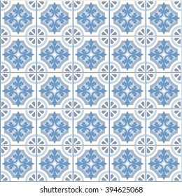 Floor tiles - seamless vintage pattern with cement tiles. Seamless vector   background. Vector illustration.