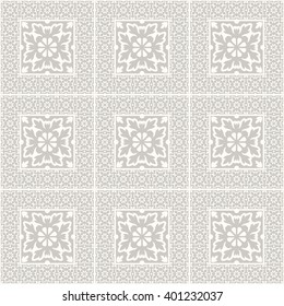 Floor tiles - seamless vintage pattern with cement tiles. Seamless vector background. Vector illustration.