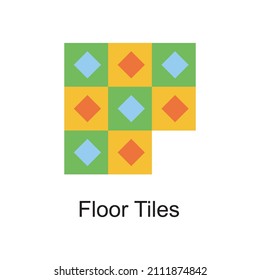 Floor Tiles vector Flat Icon Design illustration. Home Improvements Symbol on White background EPS 10 File