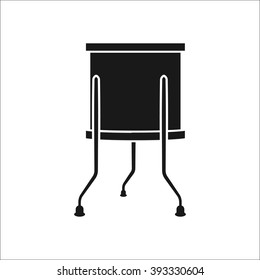 Floor tom drum simple icon on colorful white background