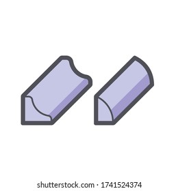 Diseño del icono del vector del borde del suelo de madera sobre fondo blanco.