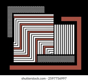 floor and t-shirt patterns made in geometric linear vector style