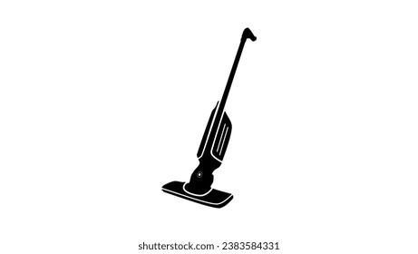 Floor Vacuum Mop, black isolated silhouette