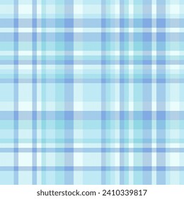 Tela vectorial de suelo sin costura, fondo de tela de fábrica. Regalo comprobar el patrón tartán textil en colores claros y blancos.