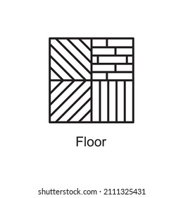 Ilustración de diseño de icono de contorno del vector del suelo. Símbolo de mejoras en el hogar sobre el fondo blanco Archivo EPS 10
