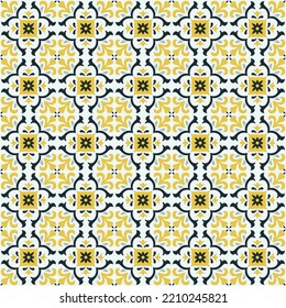 Floor or wall ceramic tile design, tile seamless pattern. Vector illustration. Patchwork background, geometric wallpaper