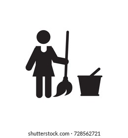 floor wash icon vector isolated on white background