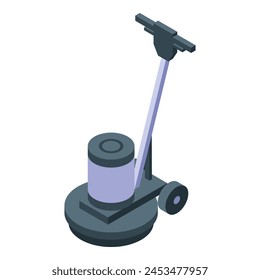 Icono de lavadora de piso Vector isométrico. Limpieza de agua. Oficina de personal