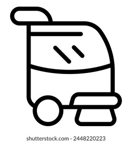 Floor washing machine icon outline vector. Cleaning service. Industrial cleaner car