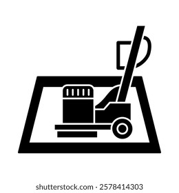 Floor Waxing – Mop and Wax Representing Polished and Shiny Floors. Vector illustration.