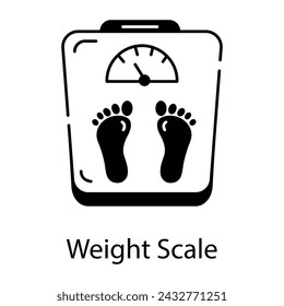 Floor weight scale, modern linear icon