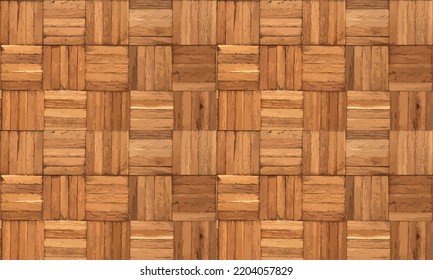 Floor wood parquet. Flooring wooden seamless pattern. Parquet rectangular pattern. Floor tile parquetry plank. Rectangles slabs. Brown wood background. Illustration. Seamless pattern vector. parquet.