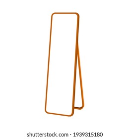 Floor wooden frames mirrors shapes set . Vector illustration.