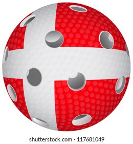 Floorball ball with the flag Denmark