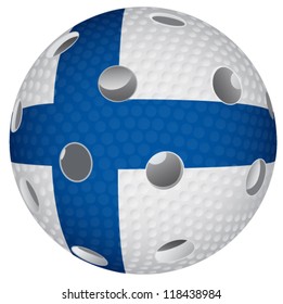 Floorball ball with the flag Finland