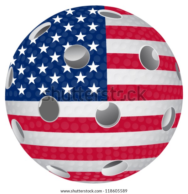 Floorball Ball Flag Usa Stock Vector (Royalty Free) 118605589