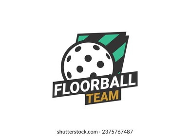 Cartel del club de fútbol americano Badge. Logo de Floorball con diseño vectorial de fondo blindado. Ilustración vectorial. 