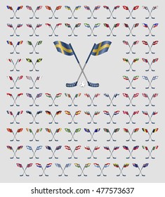 Floorball logo country flags