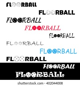 Floorball text for logo the team and the cup
