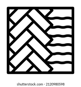 vector de icono de línea de material de construcción de piso. cartel de material de construcción del suelo. símbolo de contorno aislado ilustración negra