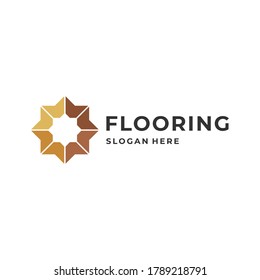 inspiración del logotipo del suelo para la industria del interior.