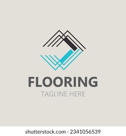Diseño del logotipo del suelo, empresa de capas personalizada Vector elegante parqué Ilustración