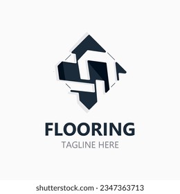 Flooring Logo design, custom Layer Vector elegant business store building