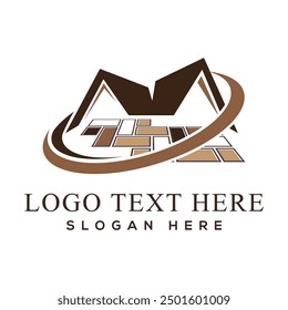 Flooring logo design template. Flooring handyman business logo.