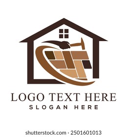 Design-Vorlage für das Bodenlogo. Bodenbelag handyman business logo.