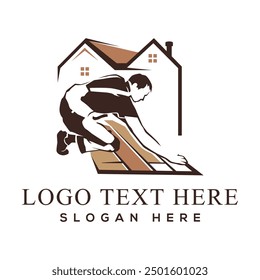 Flooring logo design template. Flooring handyman business logo.