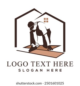 Flooring logo design template. Flooring handyman business logo.